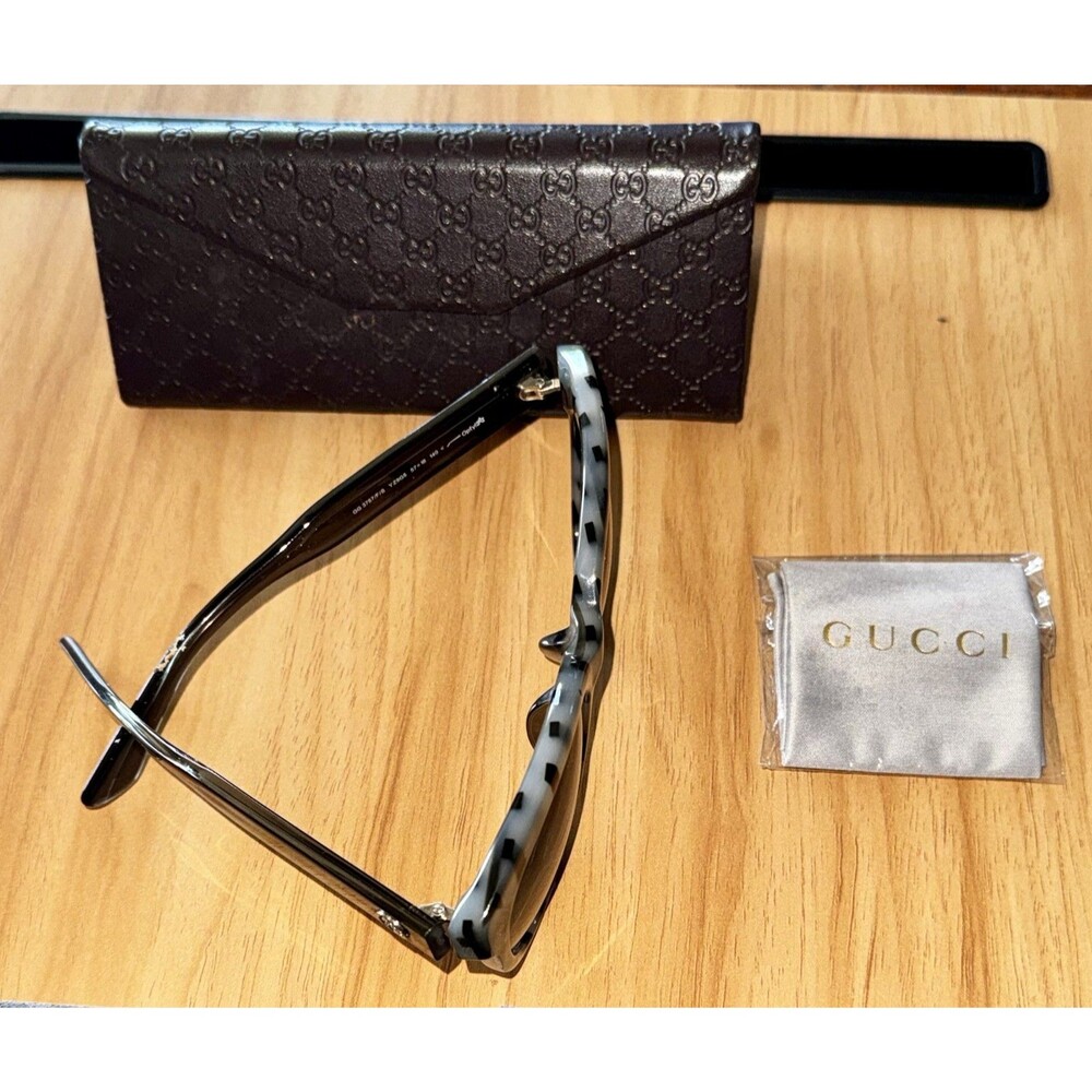 Gucci GG3749/S GG 3749/S YZ9G5 Grey black stripe frame sunglasses 53-20-140 - Picture 2 of 2